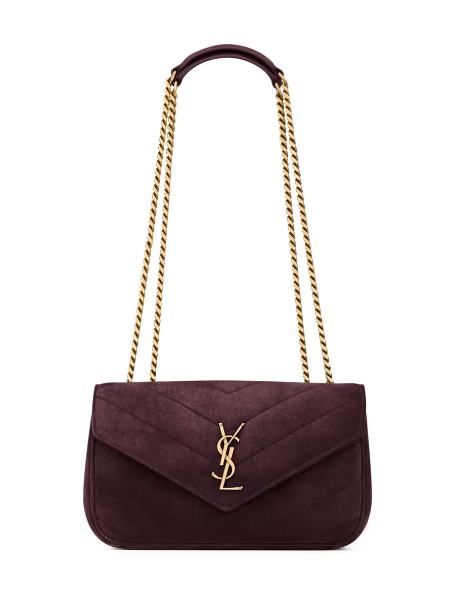 Loulou Small Shoulder Bag in Matelassé Suede | Saks Fifth Avenue