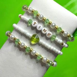 Tinkerbell Inspired Beaded Bracelet Set: Personalized Stackable Jewelry | Etsy (Global)