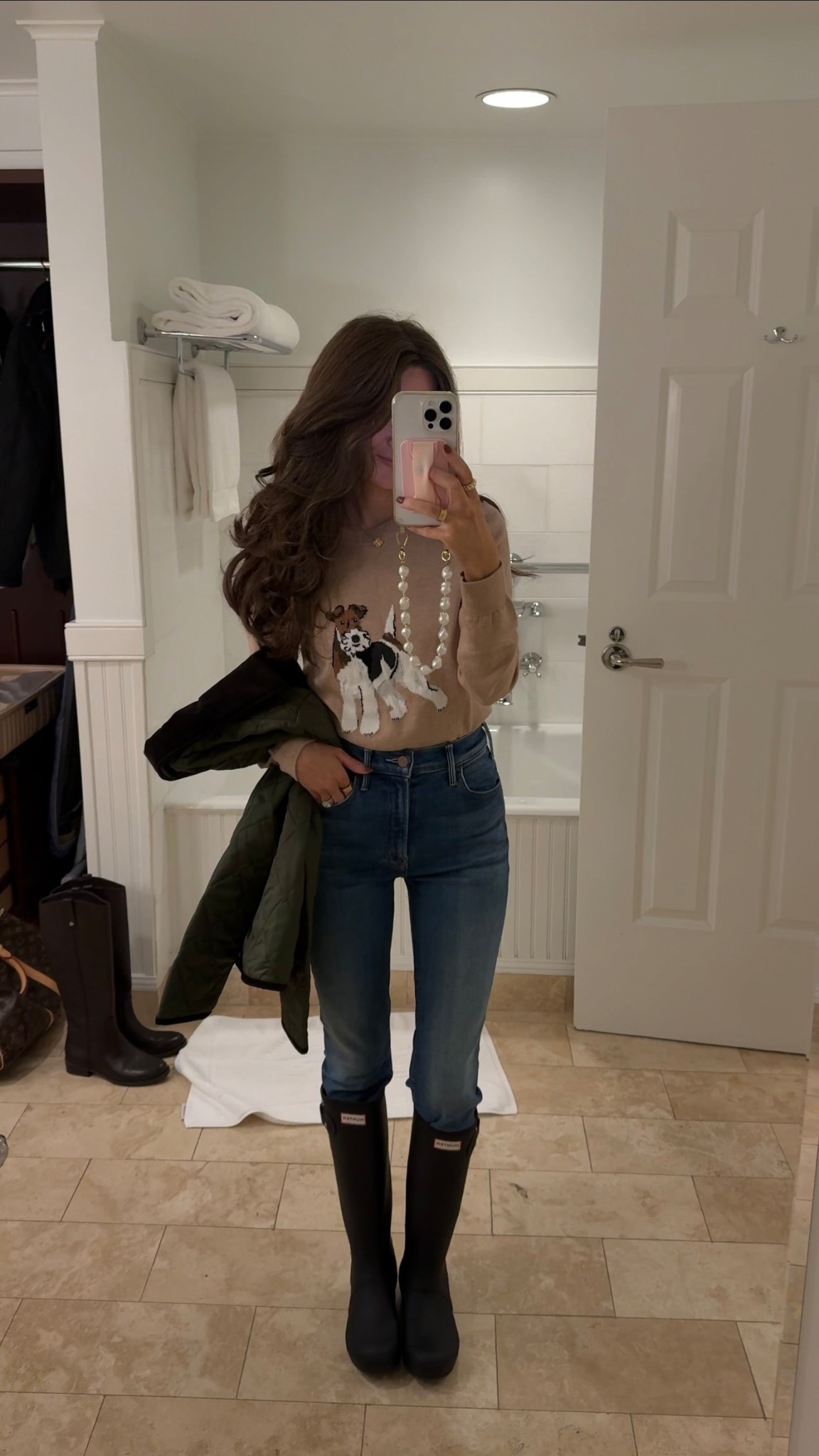 Countryside outfit 🍁 fall fashion, fall outfit, fall sweater, dog sweater, fall denim, skinny jeans, fall boots 

#LTKFallSale #LTKSeasonal #LTKStyleTip