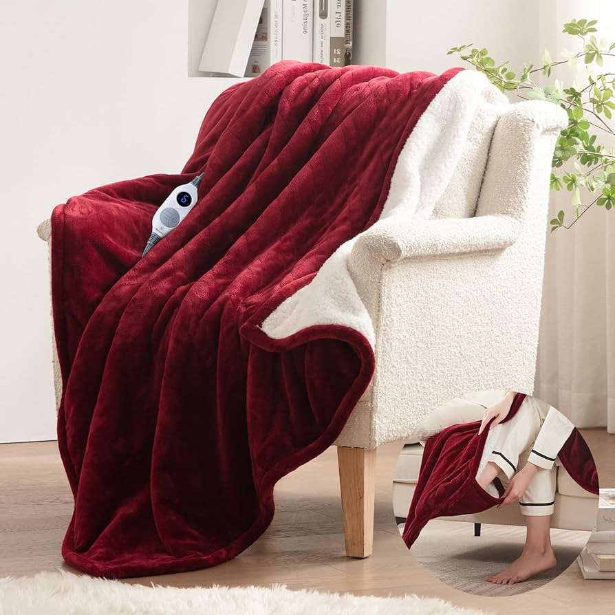 Westinghouse Electric Blanket with Foot Pocket for Adults, Ultra Soft Flannel to Sherpa Heated Th... | Amazon (US)