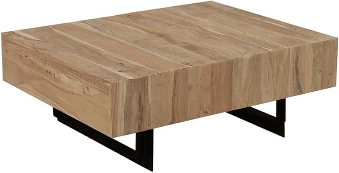 Mod-Arte Glide Modern Hard Wood Coffee Table with Sliding Top in Natural | Amazon (US)