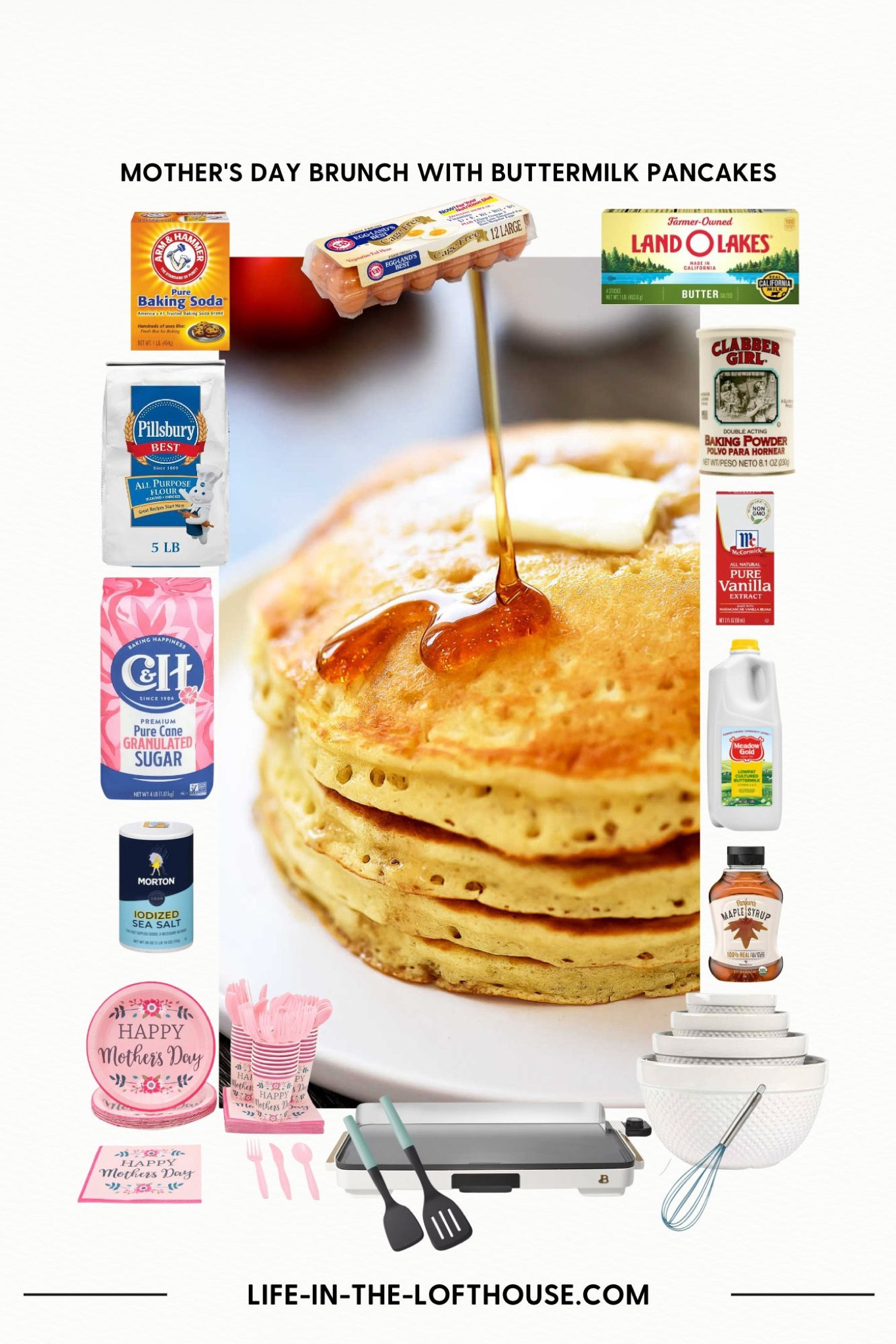 Treat your mom to an amazing breakfast with this delicious buttermilk pancakes 🥞 Everything you need is linked here! 🙌🏻 Full recipe at https://life-in-the-lofthouse.com/buttermilk-pancakes/

#LTKfamily #LTKhome #LTKunder50