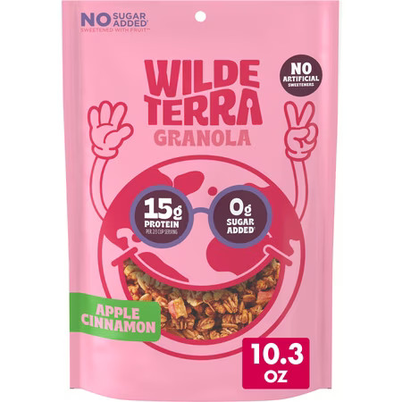 Wilde Terra Apple Cinnamon Granola, 15g Protein, No Added Sugar, 10.3 oz | Walmart (US)