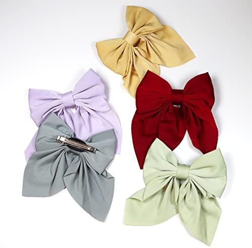 20PCS 4.5" Satin Ribbon Hair Bows Clips Large Bows Alligator Clips Hair Barrettes Hair Accessorie... | Amazon (US)