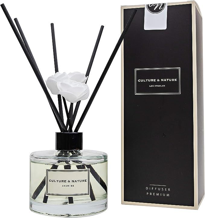 CULTURE & NATURE Reed Diffuser 6.7 oz (200ml) Jasmine Scented Reed Diffuser Set | Amazon (US)