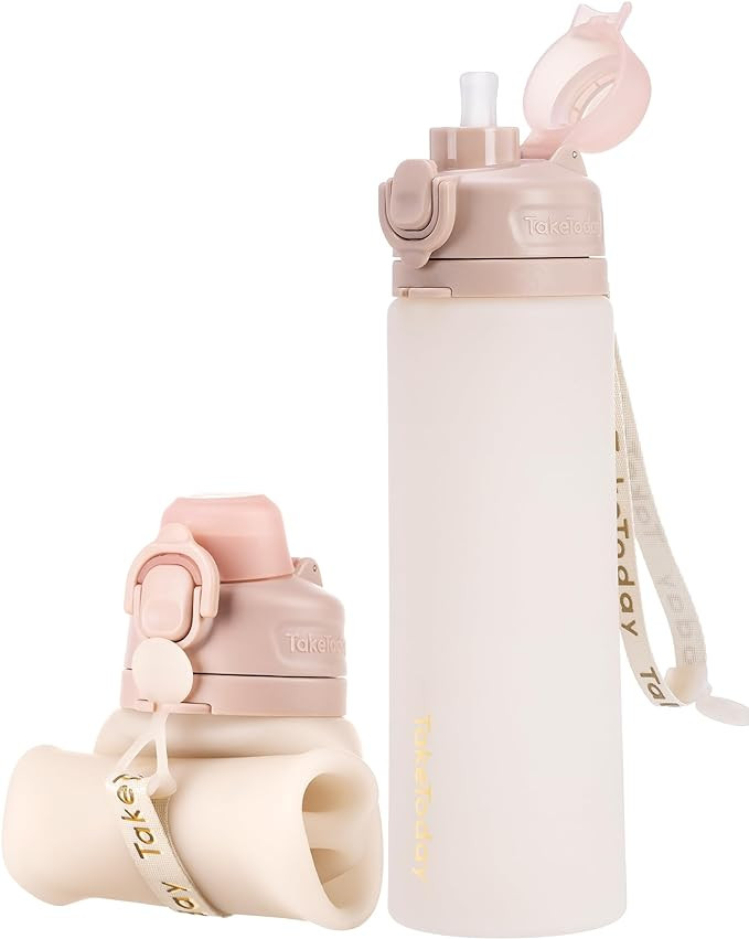 Collapsible Water Bottles 20oz, Leak Proof, BPA-Free, Foldable Silicone Travel Water Bottle with ... | Amazon (US)