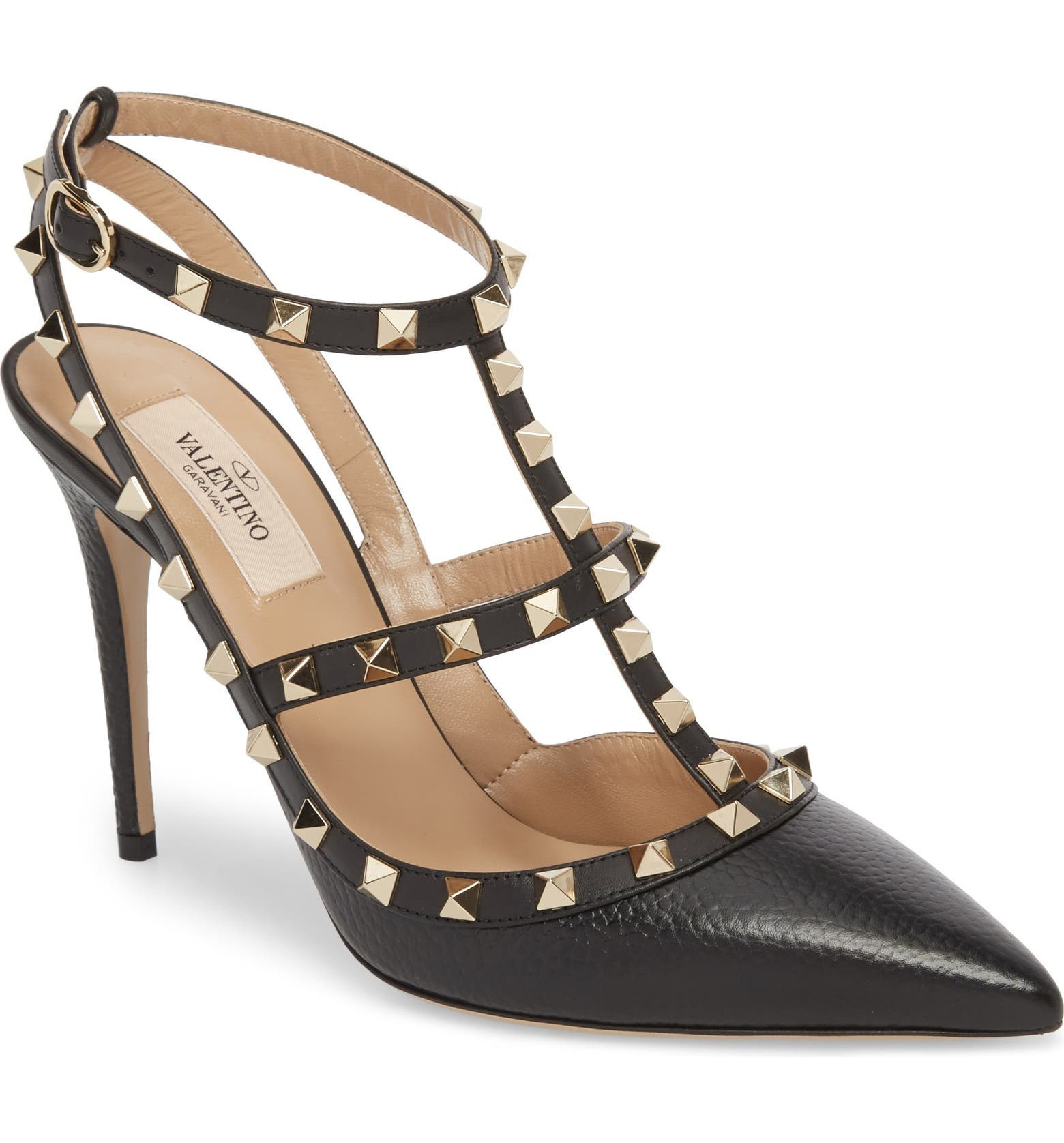 Valentino Garavani Rockstud T-Strap Pointed Toe Pump (Women) | Nordstrom | Nordstrom