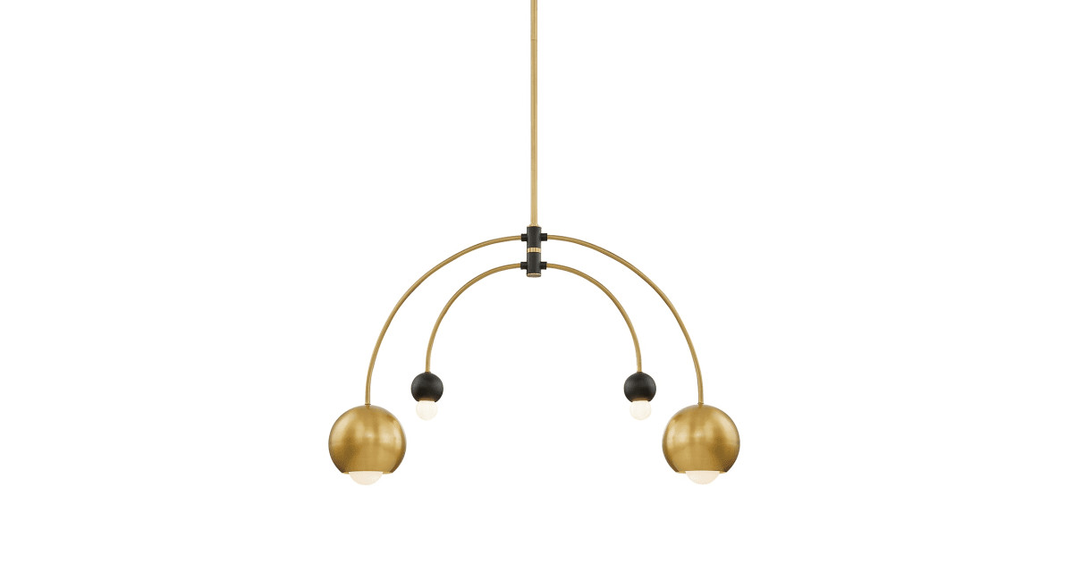 Mitzi H348804-AGB/BK Willow 4 Light 38" Wide | Build.com | Build.com, Inc.