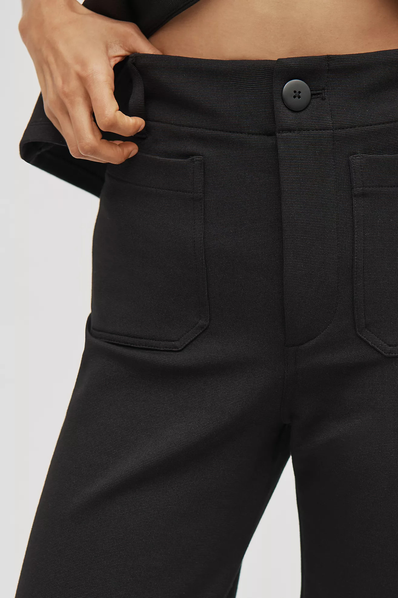 Maeve Colette Knit High-Rise Wide-Leg Cropped Pants | Anthropologie (US)