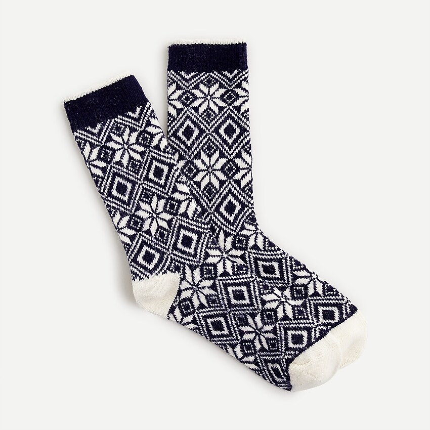 Trouser socks in snowflake Fair Isle | J. Crew US