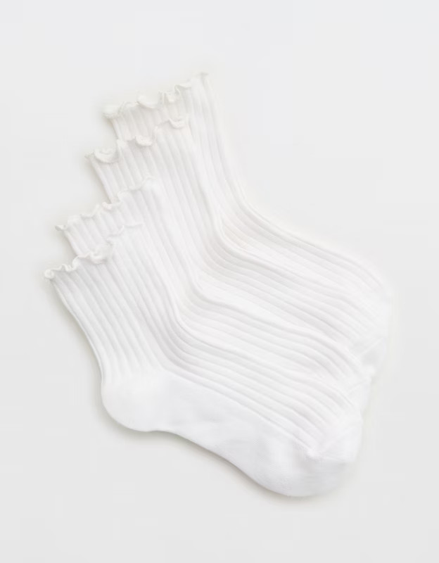 Aerie Lettuce Edge Quarter Sock 2-Pack | Aerie