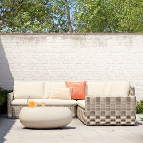 Westport Wicker Slim Profile Outdoor 3-Piece L-Shaped Sectional (97") | West Elm (US)
