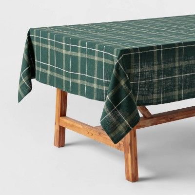 104&#34; x 60&#34; Cotton Plaid Tablecloth Green - Threshold&#8482; | Target
