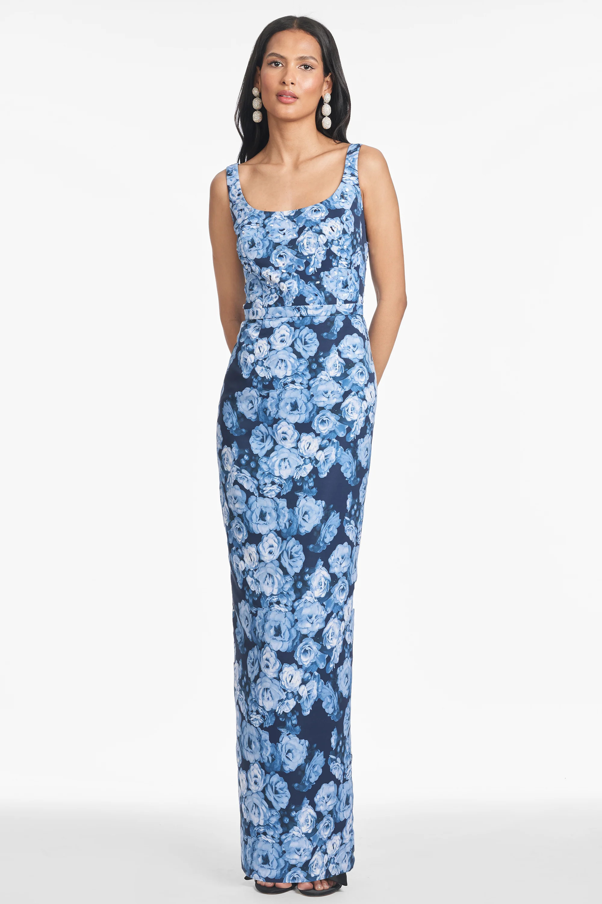 LANA GOWN - WILD SAPPHIRE ROSES | Sachin and Babi