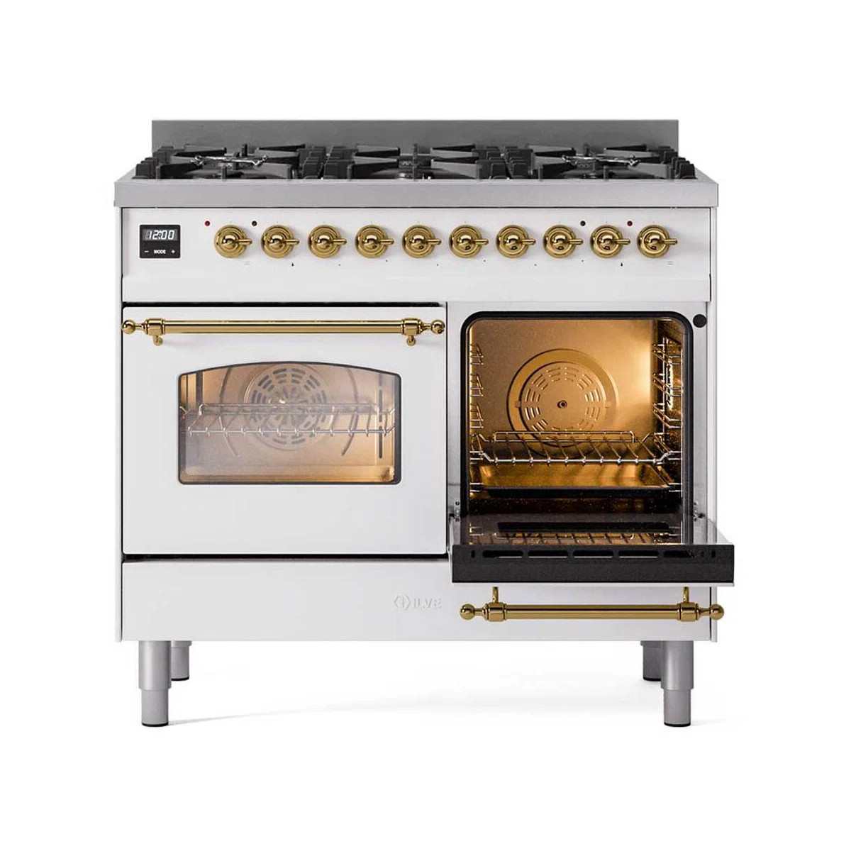 ILVE Nostalgie II Series 40 inch Dual Fuel Range with 6 Black Brass Burners (Limited Edition) (Gl... | Wayfair North America