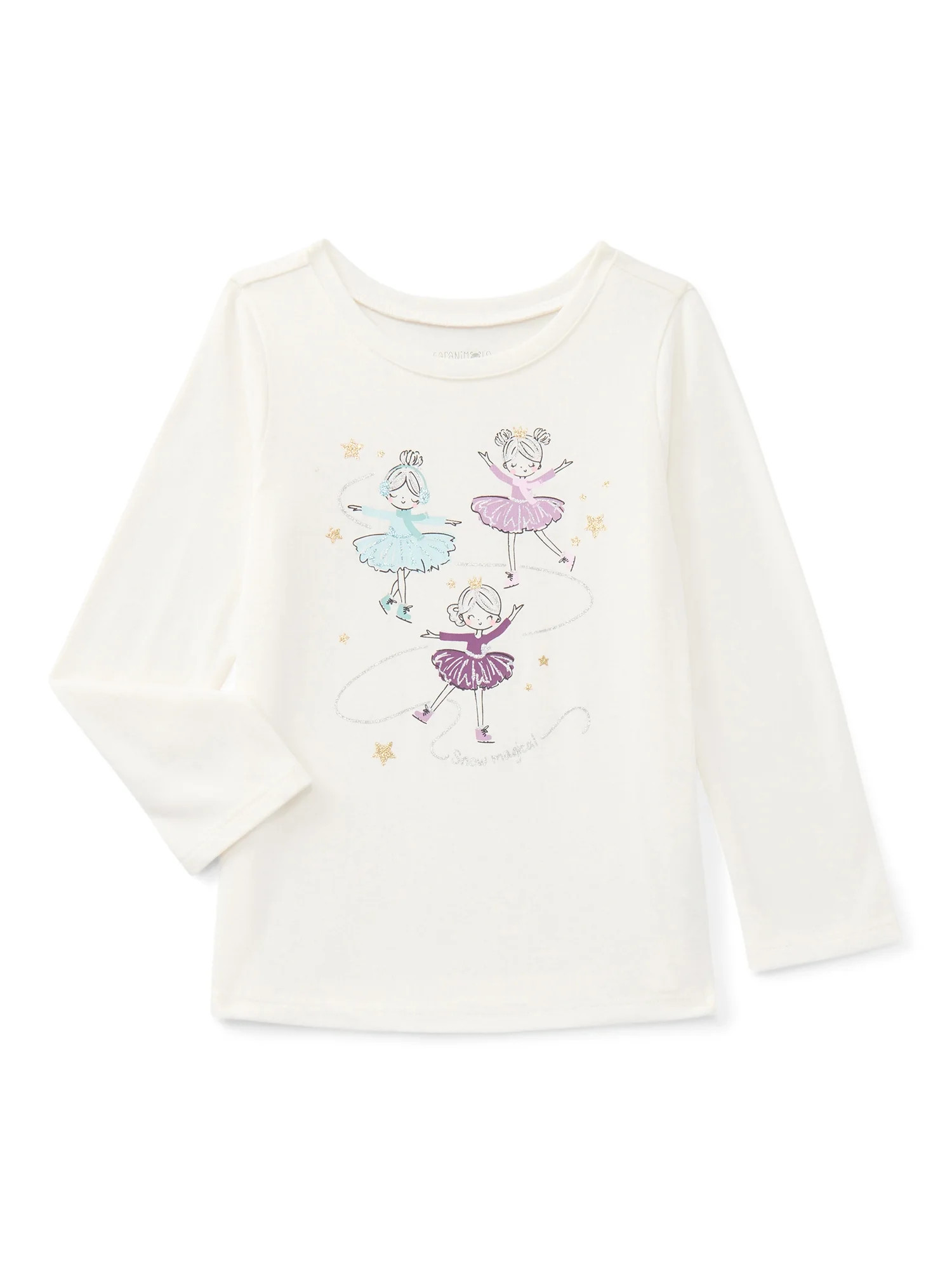 Garanimals Toddler Girls Holiday Graphic Tee with Long Sleeves, Sizes 18M-5T | Walmart (US)