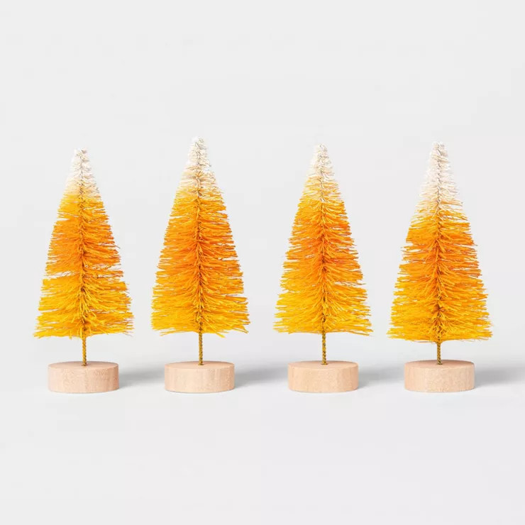 4pk Candy Corn Bottle Brush Halloween Artificial Tree - Hyde & EEK! Boutique™ | Target
