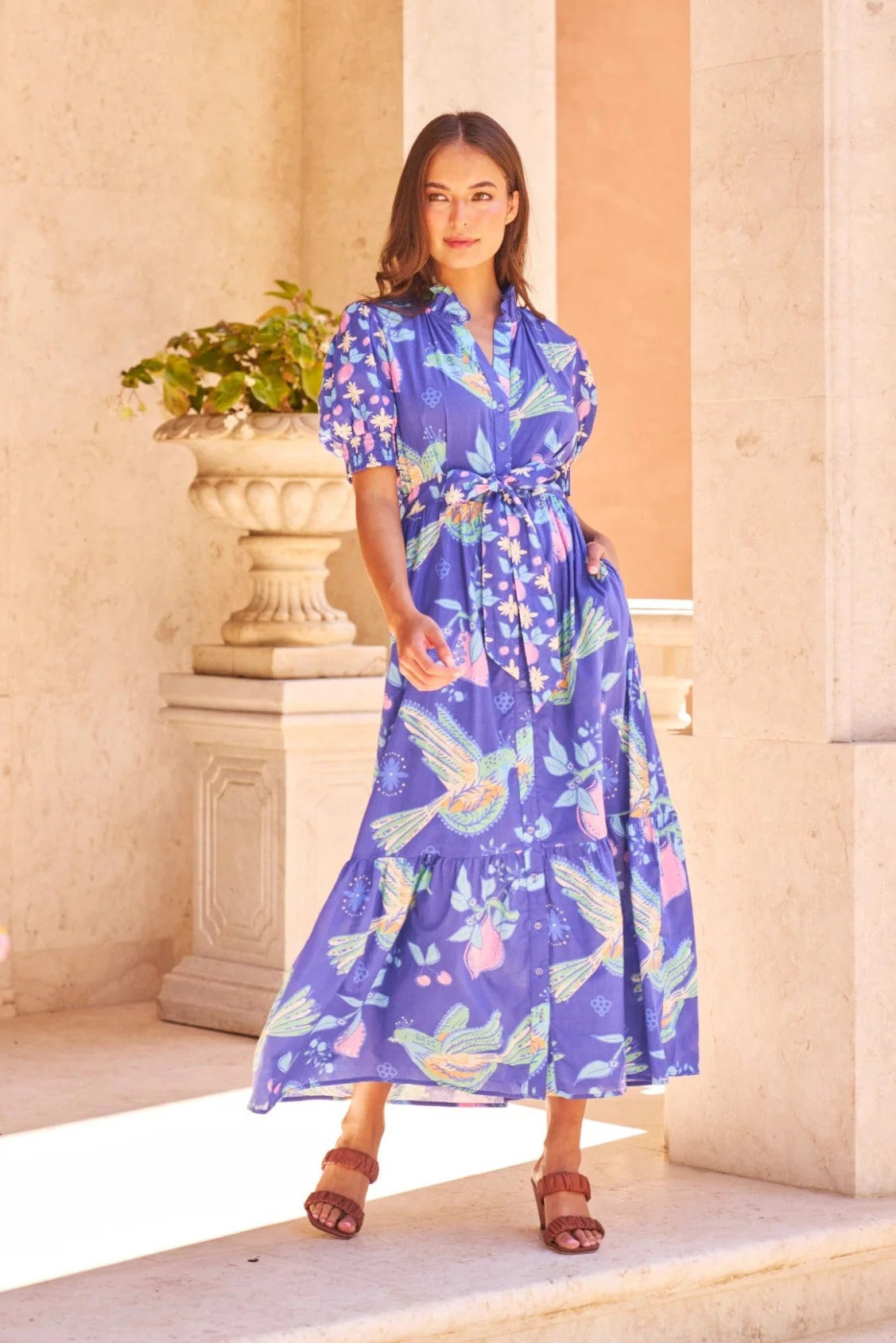 Sheridan French I PreSpring 2025 I Birdie Dress in Indigo Songbird | Sheridan French