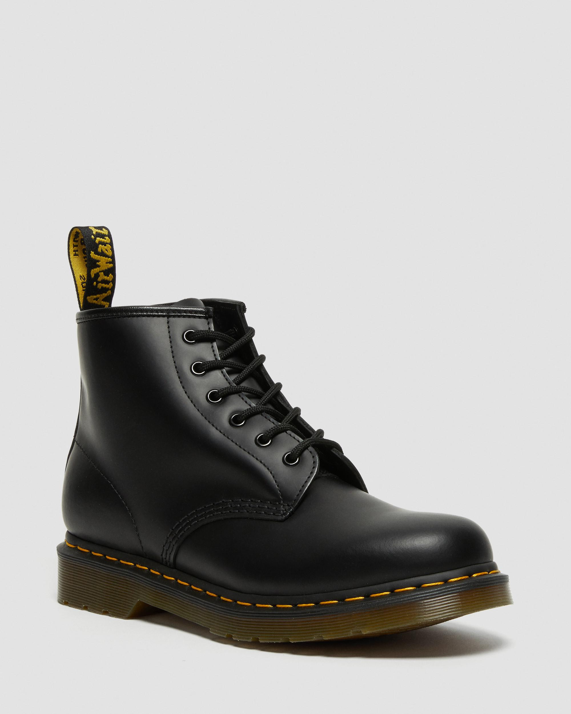 101 Yellow Stitch Smooth Leather Ankle Boots | Dr Martens (UK)