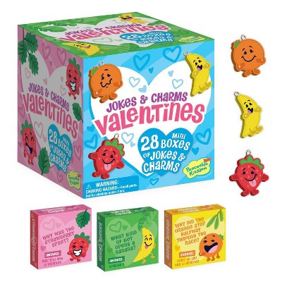Peaceable Kingdom Valentines Cards for Kids Classroom – Set of 28 Valentine’s Day Cards with Silly Jokes and Fruit Charms | Target