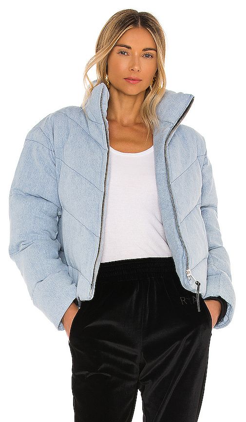 ALLSAINTS Dallas Denim Puffer in Blue. - size 2 (also in 00) | Revolve Clothing (Global)