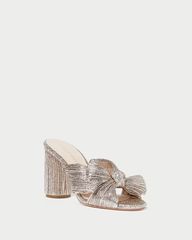 Penny Champagne Pleated Bow Heel | Loeffler Randall