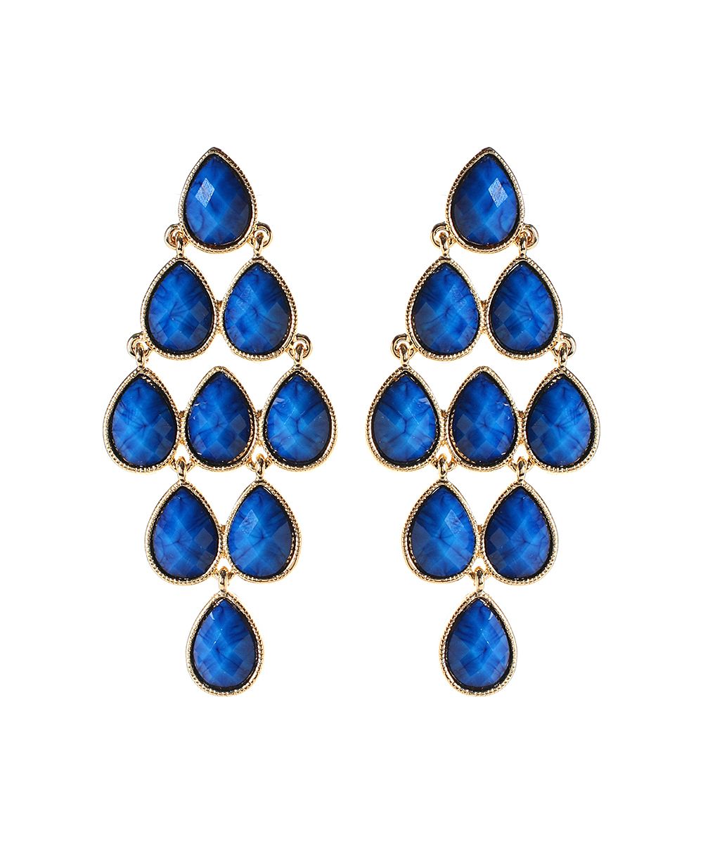 Amrita Singh Women's Earrings Blue - Blue Amrita Chandelier Earrings | Zulily