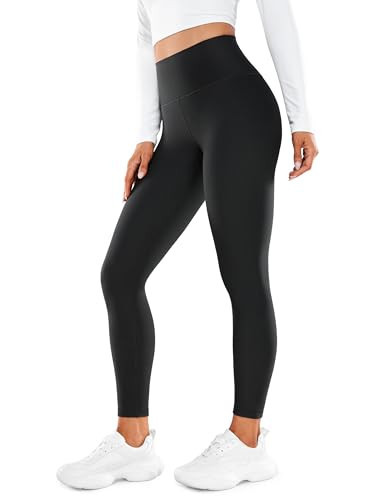 CRZ YOGA Womens Fleece Lined Soft Leggings 26.5" - Lounge Yoga Winter Warm Water Resistant High Waist Casual Thermal Pants Black XX-Small | Amazon (US)