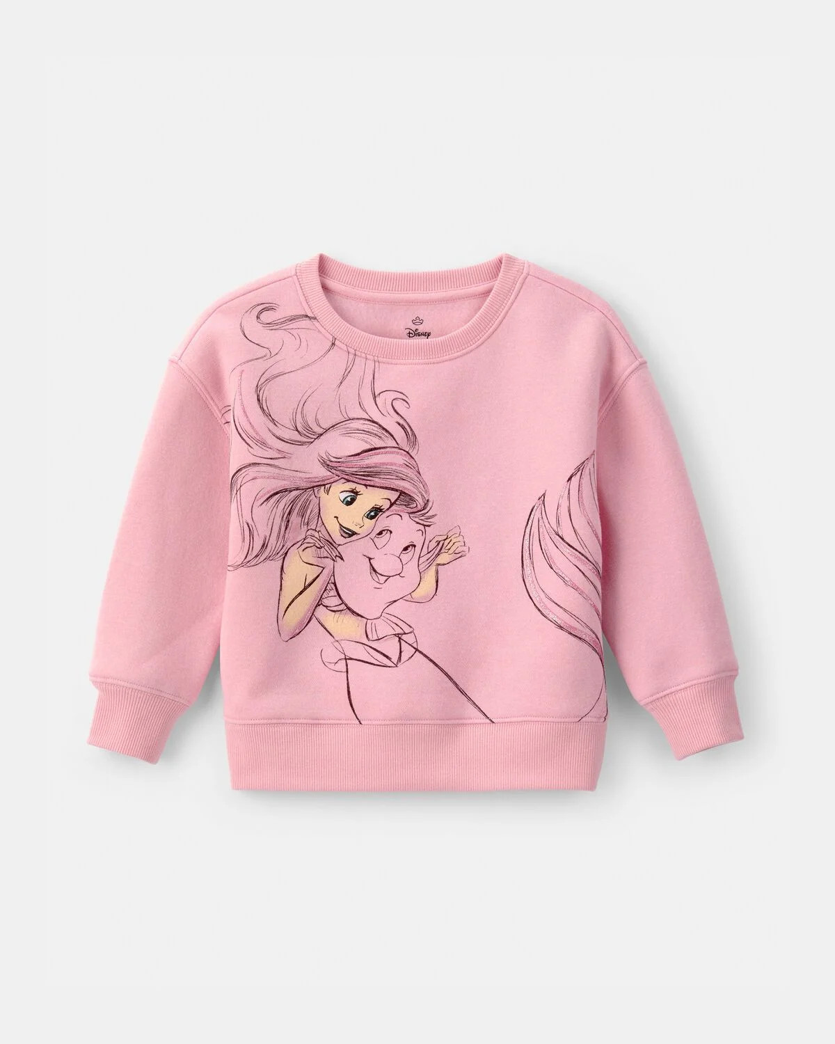 Toddler Girl Disney© Ariel Fleece Pullover Sweatshirt - Pink | Carter's Inc