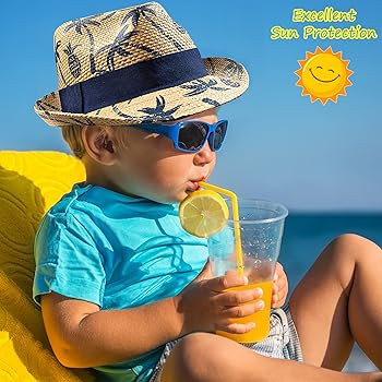 Unisex Kids Straw Trilby Fedora Cap Felt Fedora Hat Short Brim Sunhat | Amazon (US)