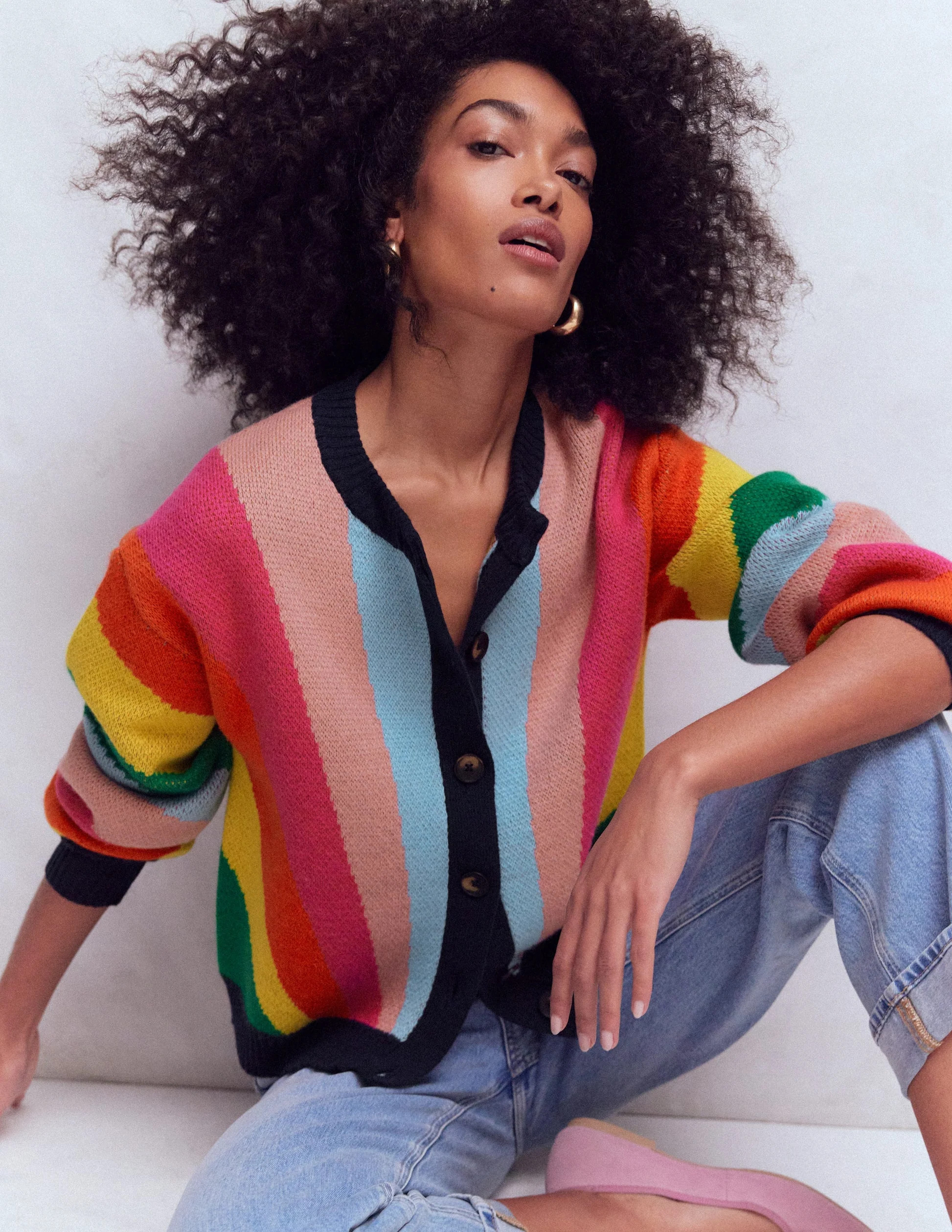 Abi Jacquard Cardigan-Multi Rainbow | Boden (US)