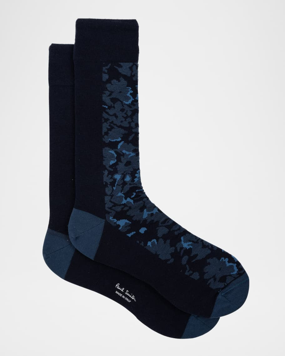 Men's Hubert Cotton Floral Crew Socks | Neiman Marcus