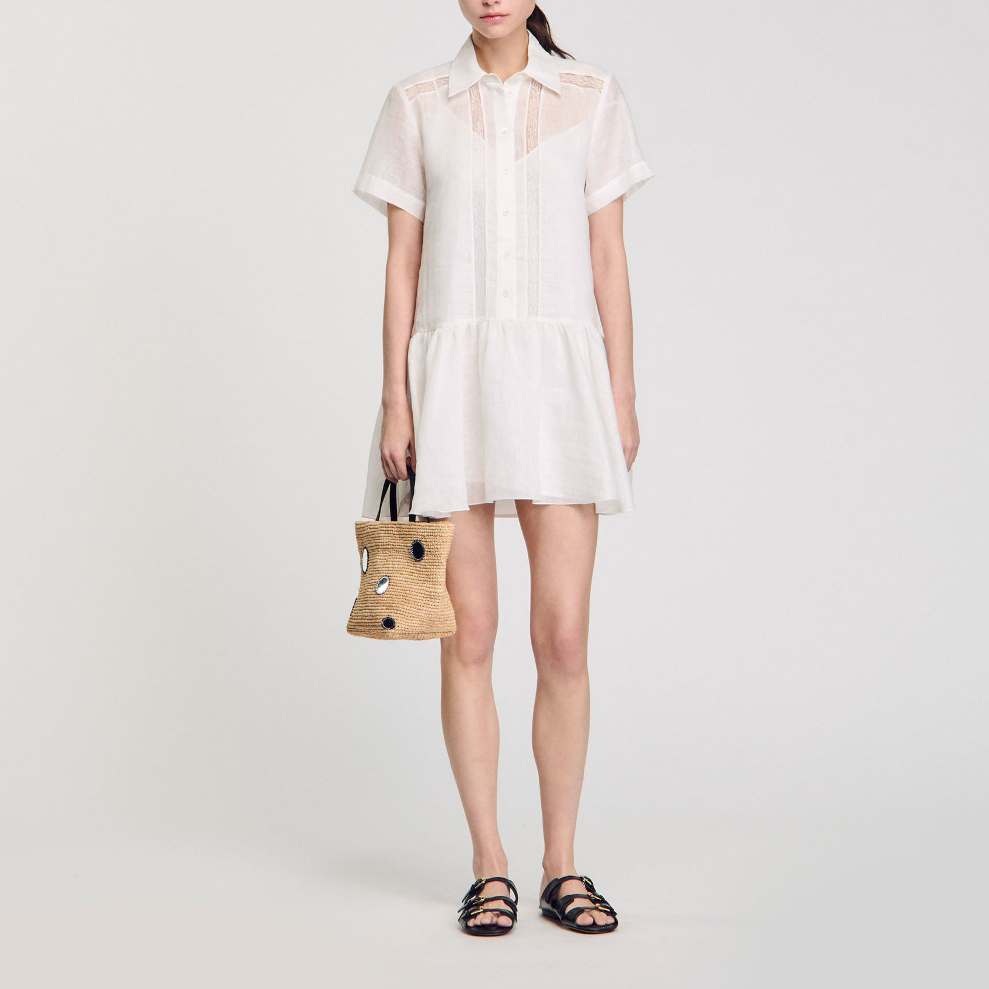 Mini dress with lace details | Sandro US | Sandro-Paris US