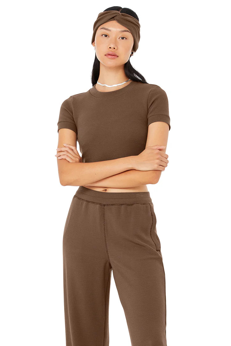 Micro Waffle Sierra Short Sleeve Top | Alo Yoga (US)