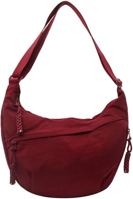 Nylon Crossbody Bags for Women, Trendy Medium Crescent Bag, Lightweight Woman Over Shoulder Purse... | Amazon (US)