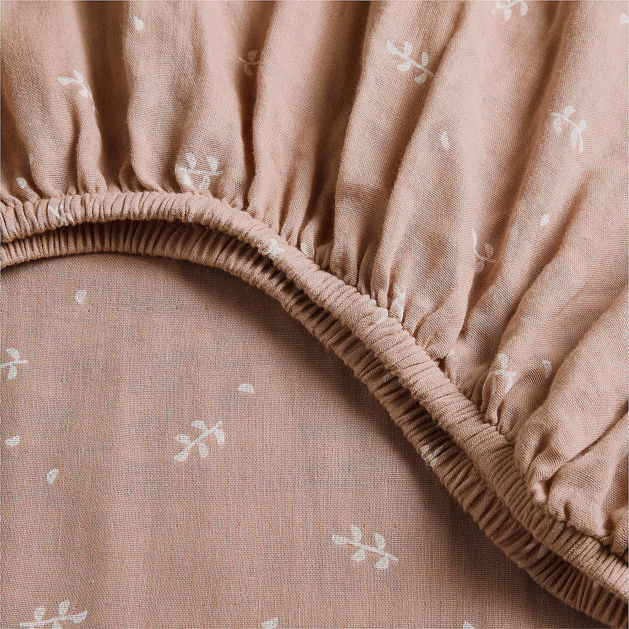 Supersoft Violet Rose Leaf Print 100% Organic Cotton Gauze Baby Crib Fitted Sheet + Reviews | Cra... | Crate & Barrel