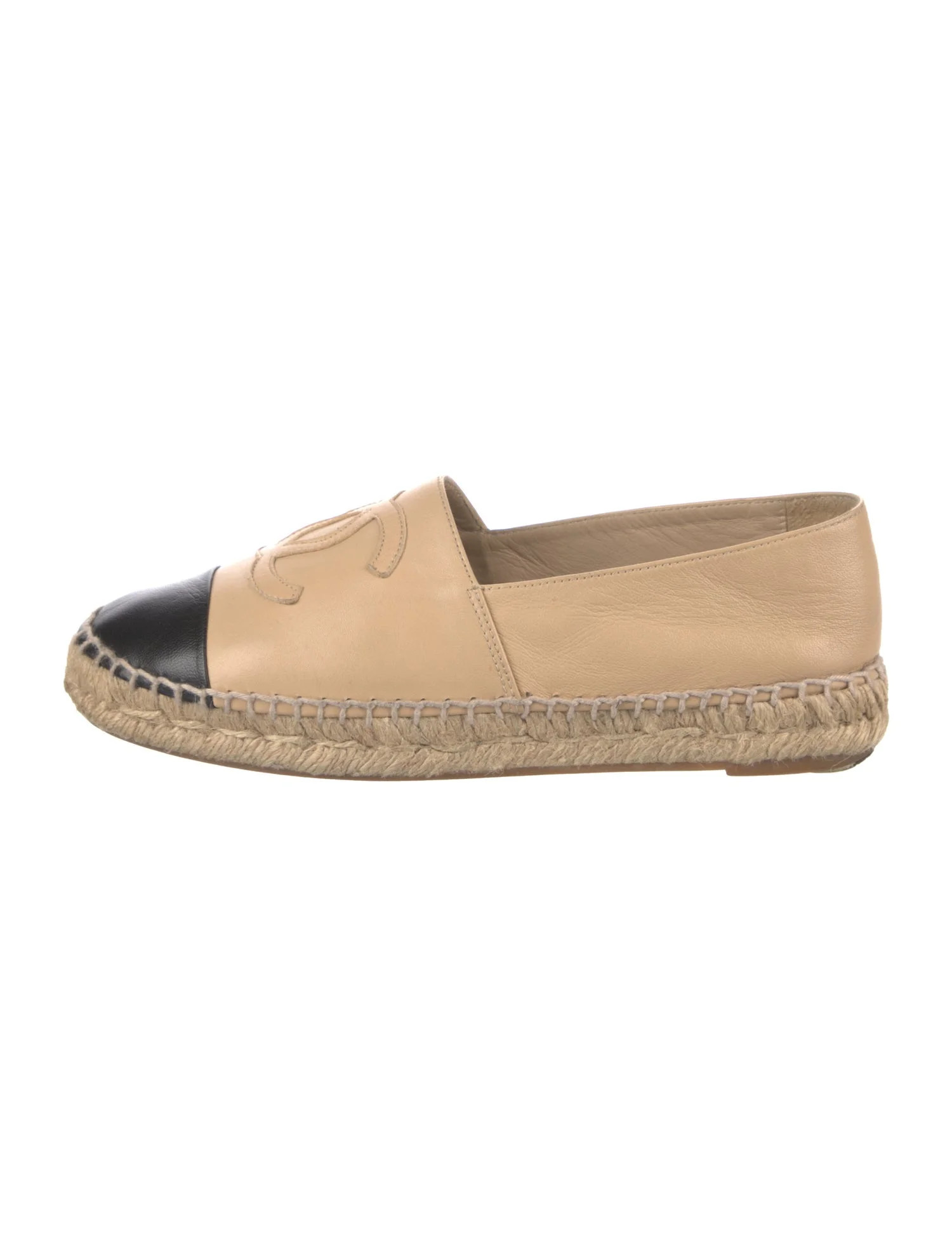 Interlocking CC Logo Lambskin Espadrilles | The RealReal