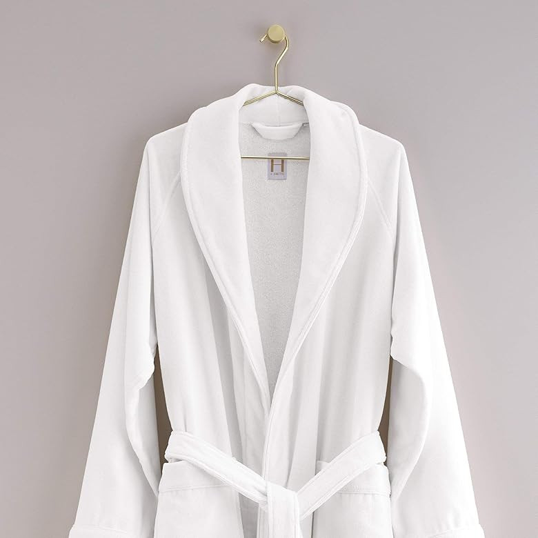 H by Frette Shawl Collar Bathrobe with Piping | Amazon (US)