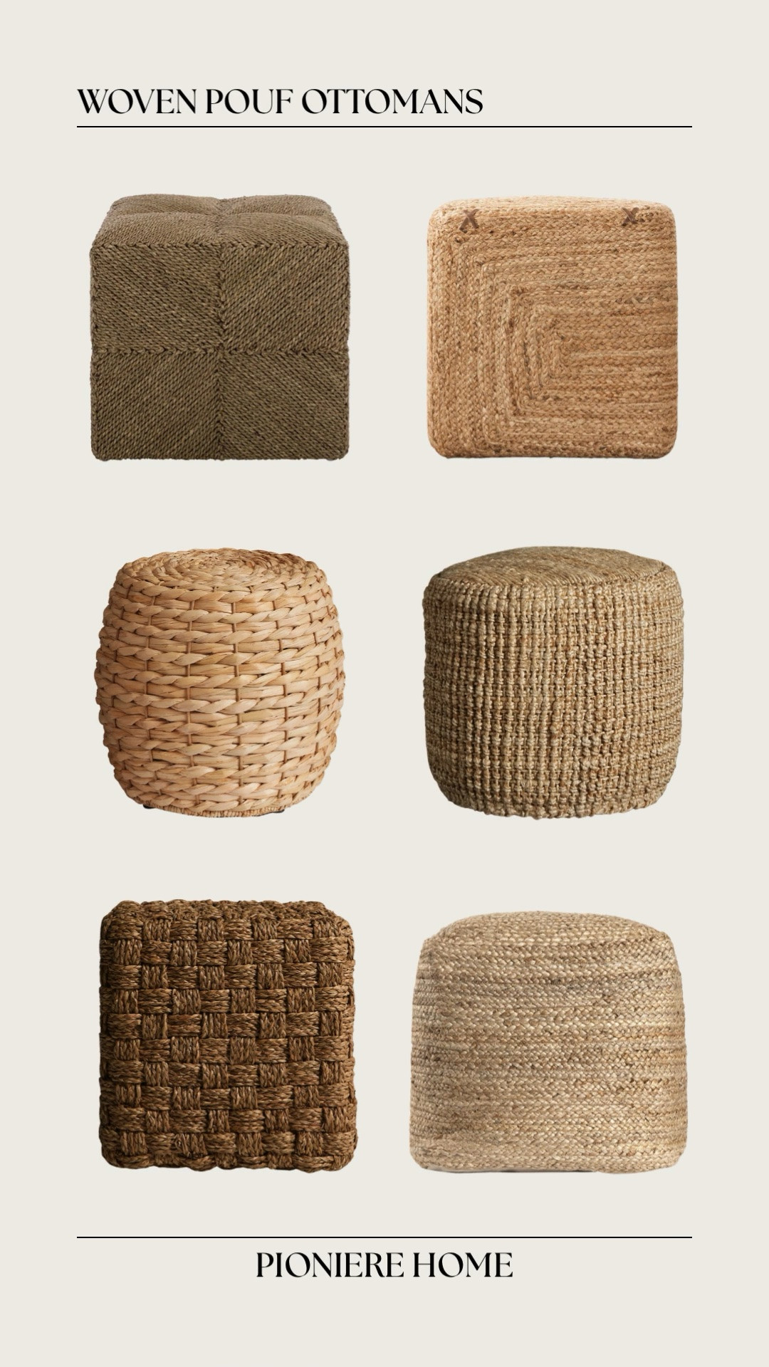 Woven pouf ottomans. Seagrass ottoman, jute ottoman, indoor/outdoor poufs, small ottomans.

#LTKSeasonal #LTKHome #LTKSaleAlert