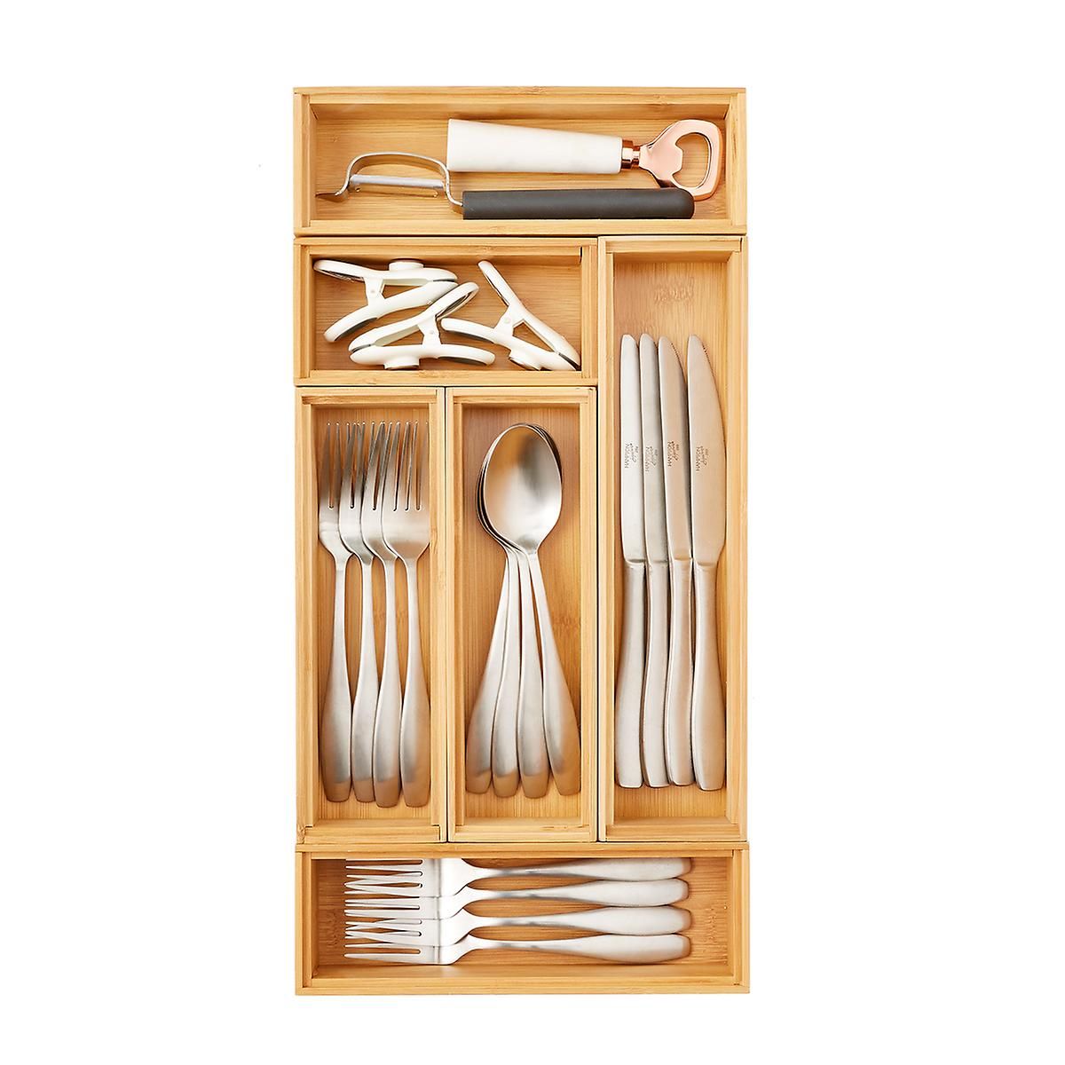 9" x 18" Bamboo Drawer Organizer Starter Kit | The Container Store
