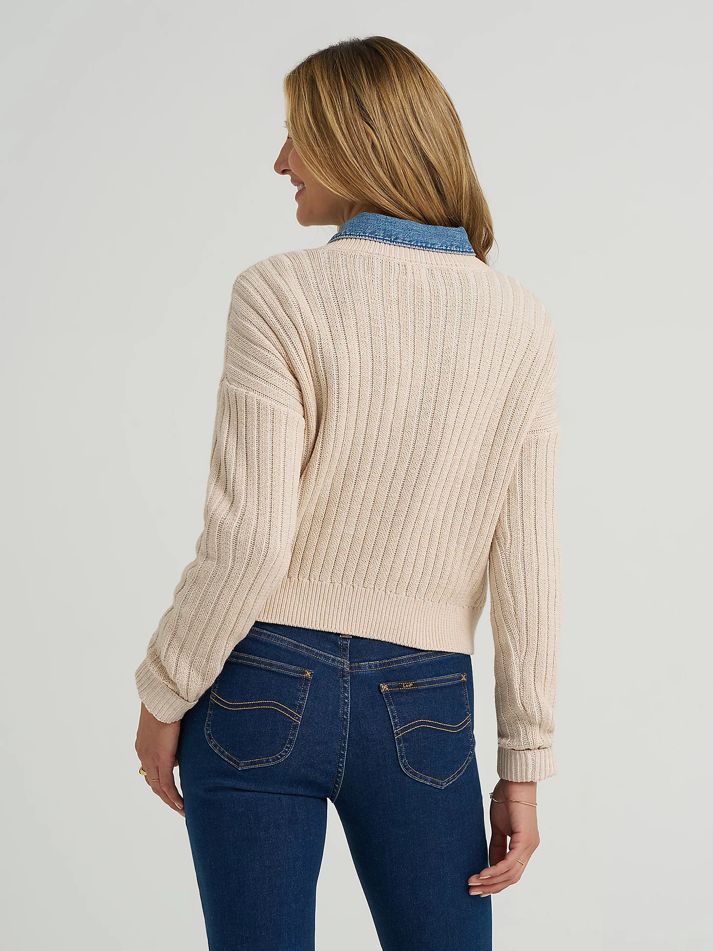 Women's V-Neck Plaited Sweater | Lee Jeans