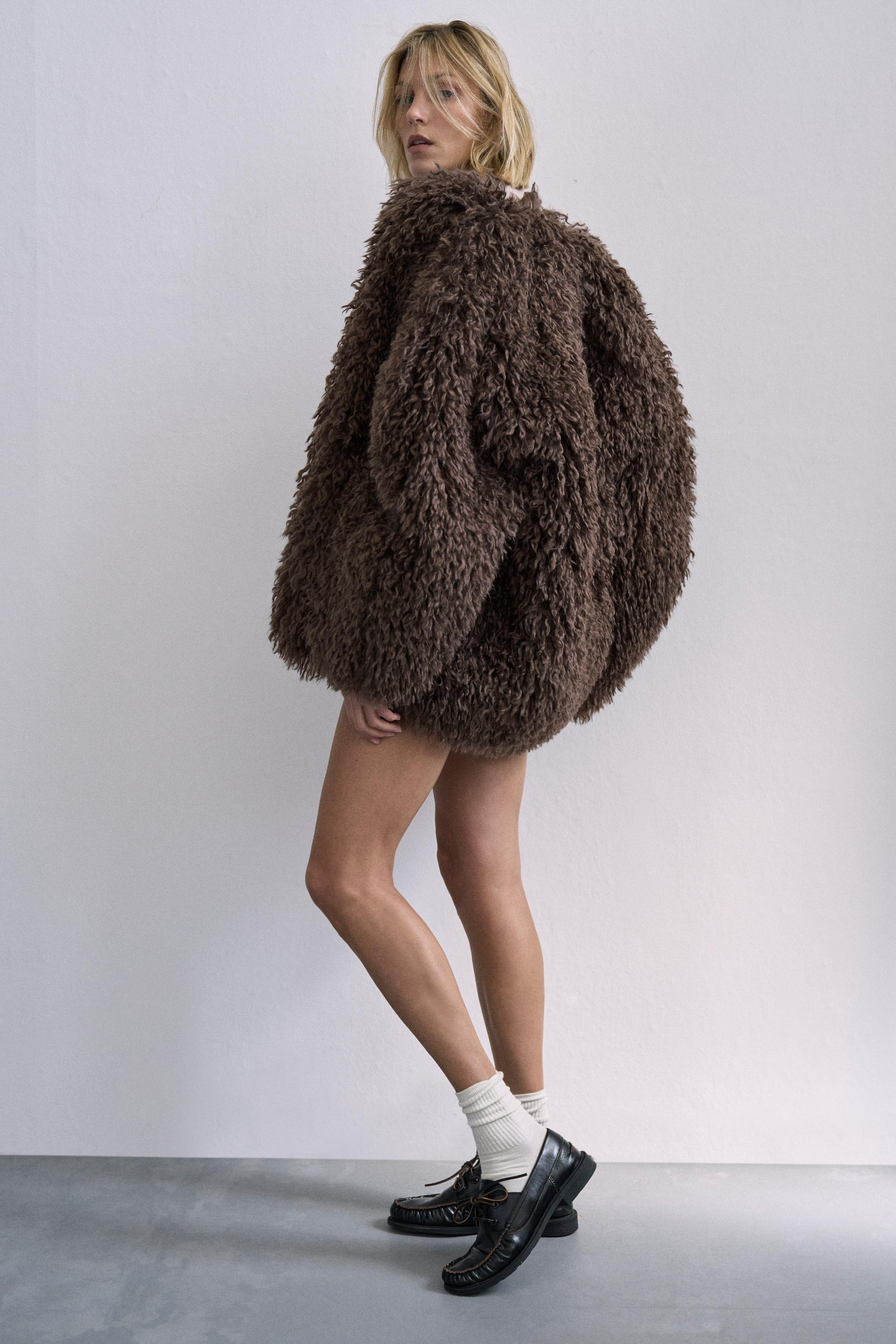 ZW COLLECTION FAUX FUR COAT | Zara US