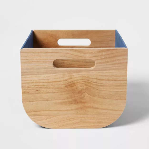 Small Natural Wood Storage Navy - Pillowfort™ | Target