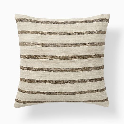 Silk Broad Stripe Pillow Cover | West Elm (US)