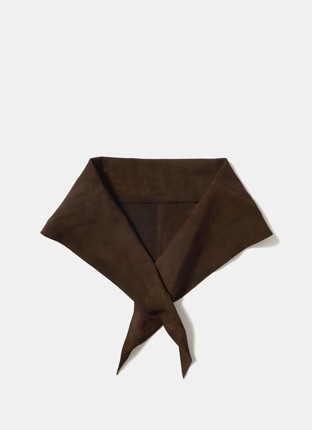 Brown Suede Mini Triangle Neck Scarf | Mint Velvet