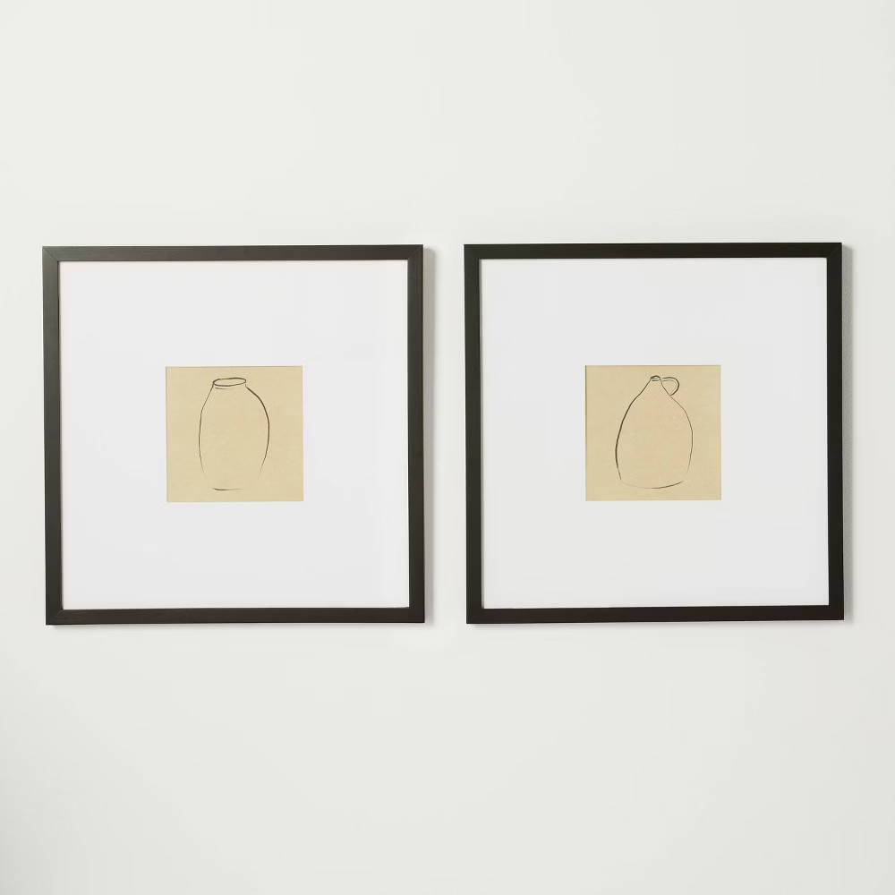 (Set of 2) 18"" x 18"" Vases Framed Under Glass - Threshold™ designed with Studio McGee | Target