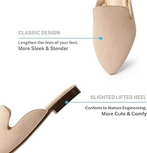 MUSSHOE Mules for Women Flats Comfortable Pointed Toe Women Mules | Amazon (US)