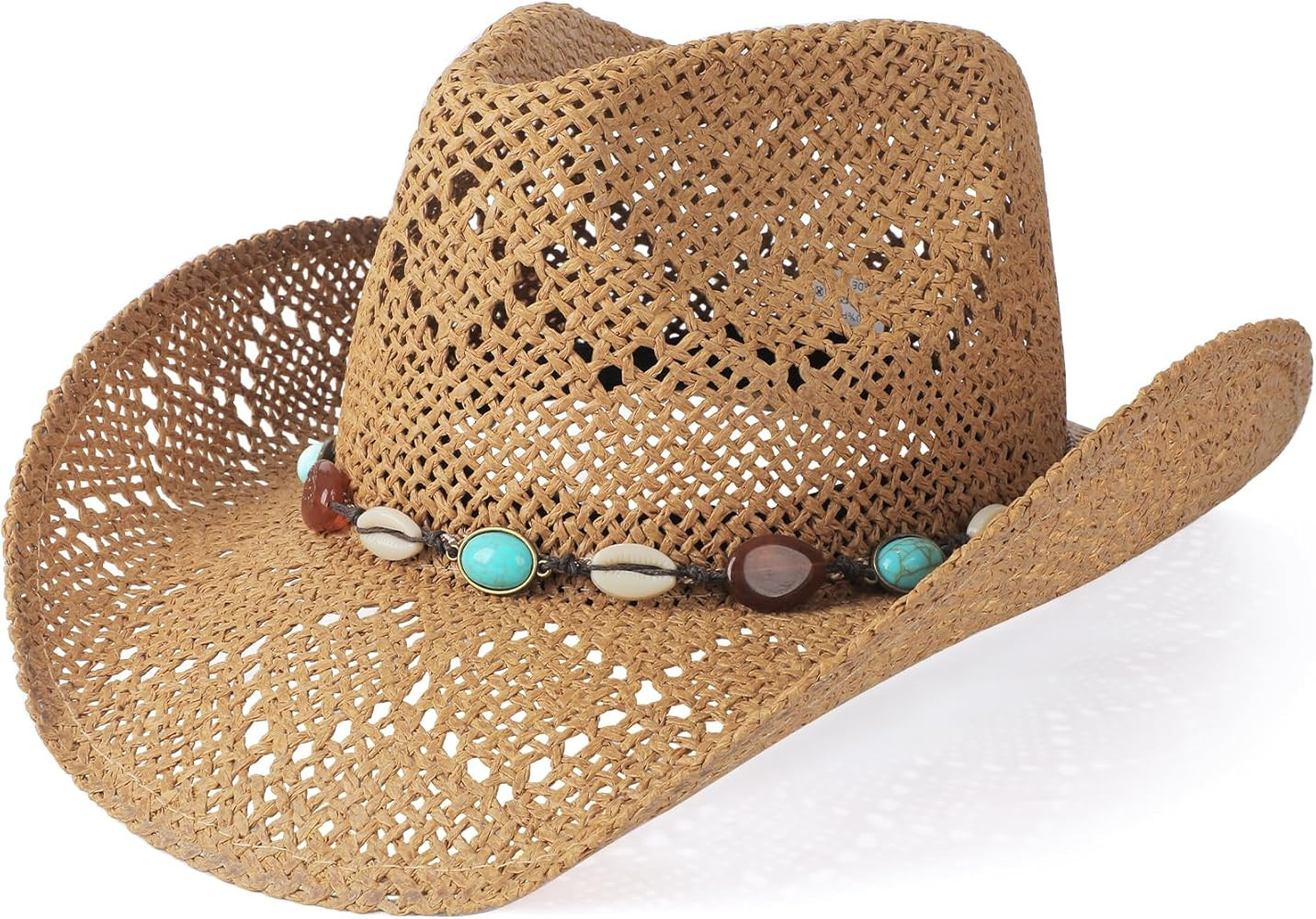 Cowboy Hat,Cowgirl Hat,Cowboy Hats for Women/Mens/Straw Wide with Shapeable Brim Western Cowboy H... | Amazon (US)