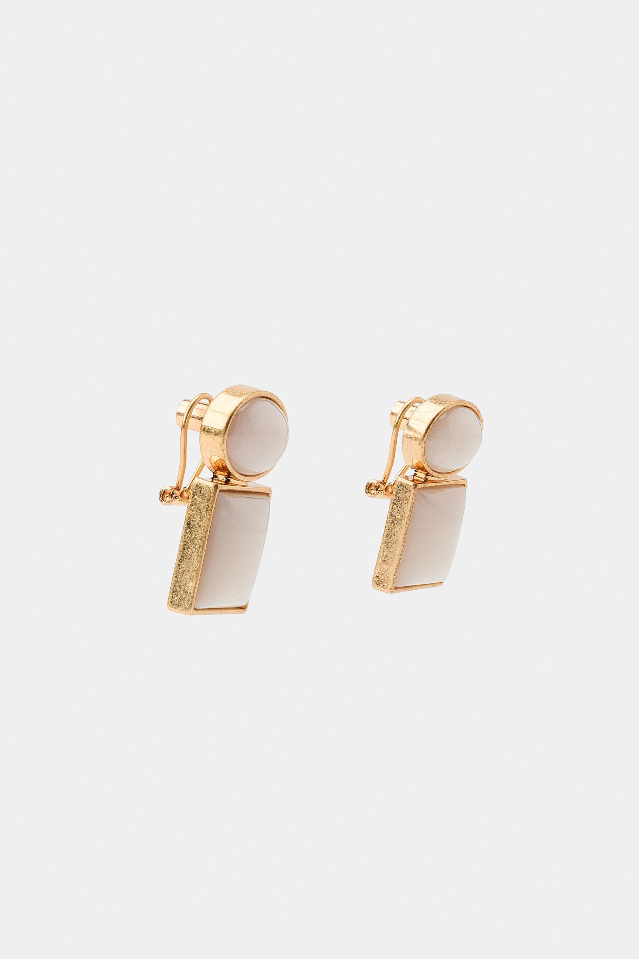 GEOMETRIC PIECE EARRINGS | Zara US