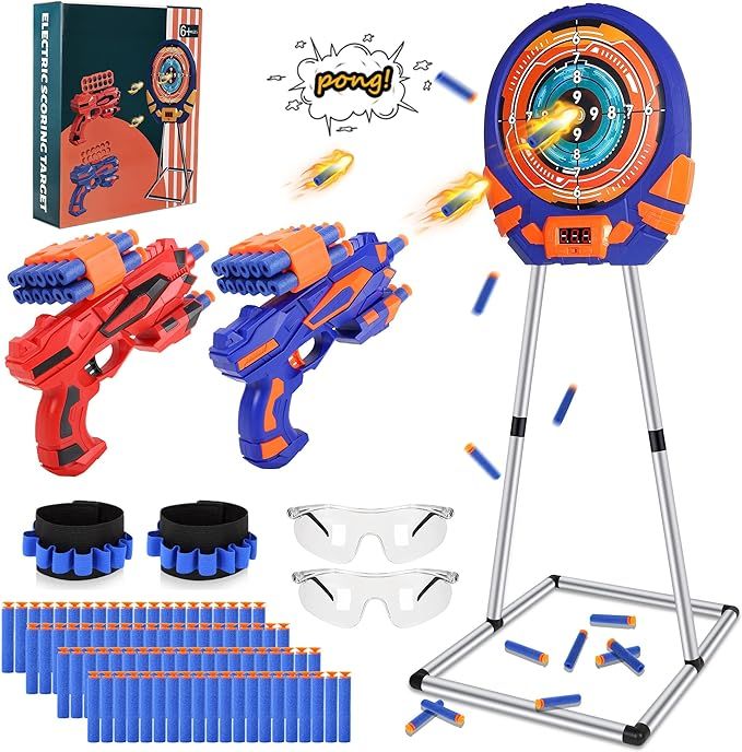 Shooting Target for Nerf w/Toy Guns and Foam Darts, 2022 Released Digital Shooting Game with Touc... | Amazon (US)